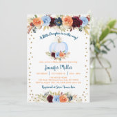 ブルー秋カボチャフローラベビーシャワー 招待状 (スタンド正面)