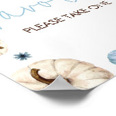 ブルー秋カボチャ赤ちゃんシャワーの好意 ポスター (角)