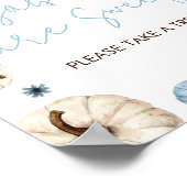 ブルー秋カボチャ赤ちゃんシャワーベビーは甘い ポスター (角)