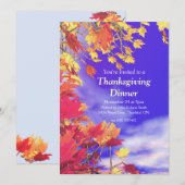 ブルー秋スカイ感謝祭 招待状 (正面/裏面)