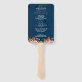 ブルー秋フローラブーケ結婚式 プログラムハンドファン ハンドファン (裏面)