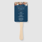 ブルー秋フローラブーケ結婚式 プログラムハンドファン ハンドファン (正面)