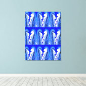 ブルー稲妻アート キャンバスプリント (インサイチュ (ウッドフロア))