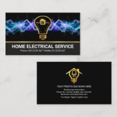 ブルー稲妻ストライク金ゴールドバルブホームエレクトリシャン 名刺 (正面/裏面)