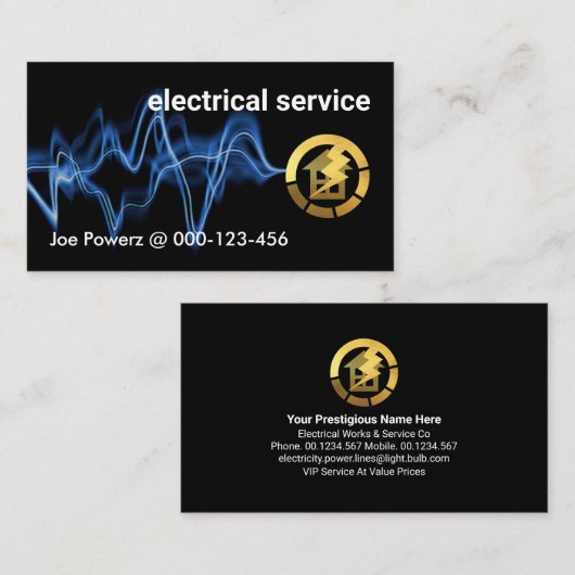 ブルー稲妻パワーズ金ゴールド 名刺 (正面/裏面)