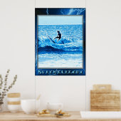 ブルー稲妻ポスター ポスター (キッチン)