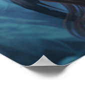 ブルー稲妻ライオン顔アート ポスター (角)