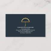 ブルー稲妻雨金ゴールド傘シェルターセーフティ 名刺 (裏面)