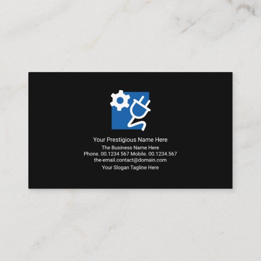 ブルー稲妻電気ストライク電気技師 名刺 (裏面)