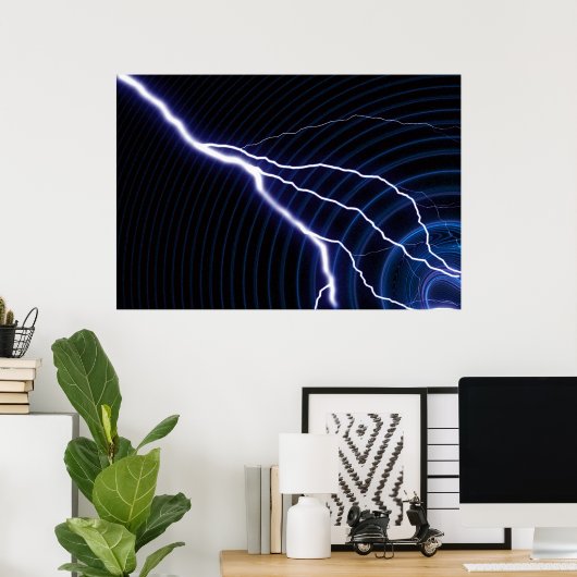 ブルー稲妻 ポスター (ホームオフィス)