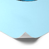 ブルー笑顔かわいい顔ポスタープリント ポスター (角)