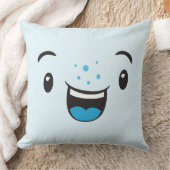 ブルー笑顔かわいい顔装飾用クッション クッション (ブランケット)
