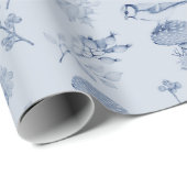 ブルー紅葉ズベリーバードズヴィンテージ植物学 ラッピングペーパー (ロールコーナー)