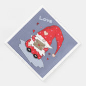 ブルー紙ナプキンズウィズレッド格言とハート (コーナー)