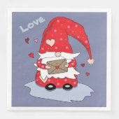 ブルー紙ナプキンズウィズレッド格言とハート (正面)