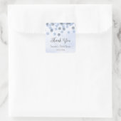 ブルー紙吹雪サンキューステッカー スクエアシール (バッグ)