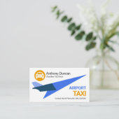 ブルー素晴らしジェット飛行機リフトオフ空港タクシー乗り 名刺 (スタンド正面)