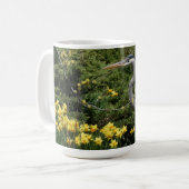 ブルー素晴らしヘロンとダファドイル コーヒーマグカップ (正面左)