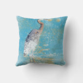 ブルー素晴らしヘロンアート クッション (裏面)