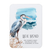 ブルー素晴らしヘロンウォーターフロント新しいアドレス マグネット (縦)