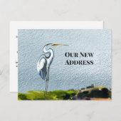 ブルー素晴らしヘロンウォーターフロント新しいアドレス 案内ポストカード (正面/裏面)