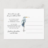 ブルー素晴らしヘロンウォーターフロント新しいアドレス 案内ポストカード (裏面)