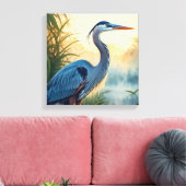 ブルー素晴らしヘロンエバーグレーズナショナルパークフロリダ キャンバスプリント (インサイチュ (リビング))