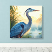 ブルー素晴らしヘロンエバーグレーズナショナルパークフロリダ キャンバスプリント (インサイチュ (ウッドフロア))