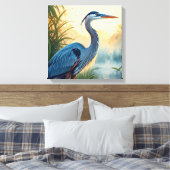 ブルー素晴らしヘロンエバーグレーズナショナルパークフロリダ キャンバスプリント (インサイチュ (寝室))