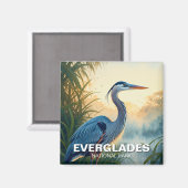 ブルー素晴らしヘロンエバーグレーズナショナルパークフロリダ マグネット (正面/裏面)