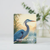 ブルー素晴らしヘロンエバーグレーズナショナルパークモーニング ポストカード (スタンド正面)