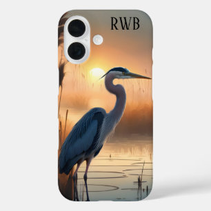 ブルー素晴らしヘロンサンライズ iPhone 16ケース