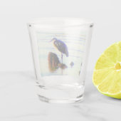 ブルー素晴らしヘロンデザインサンダーコーブ ショットグラス (裏面)