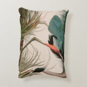 ブルー素晴らしヘロンバードオブアメリカオードボンプリント アクセントクッション (裏面(縦))