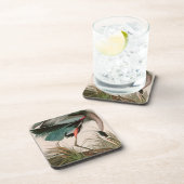 ブルー素晴らしヘロンバードオブアメリカオードボンプリント コースター (右側)