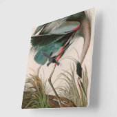 ブルー素晴らしヘロンバードオブアメリカオードボンプリント スクエア壁時計 (傾斜)