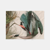 ブルー素晴らしヘロンバードオブアメリカオードボンプリント フリースブランケット (正面(横))