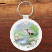 ブルー素晴らしヘロンバード自然 キーホルダー (正面)