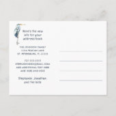 ブルー素晴らしヘロンビーチシーン新しいアドレス 案内ポストカード (裏面)