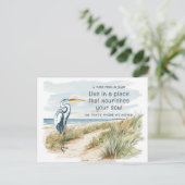 ブルー素晴らしヘロンビーチシーン新しいアドレス 案内ポストカード (スタンド正面)