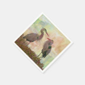 ブルー素晴らしヘロンペアデジタルアートカクテルナプキンス スタンダードカクテルナプキン (角)