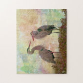 ブルー素晴らしヘロンペアデジタルアートジグソーパズル ジグソーパズル (縦)