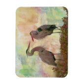 ブルー素晴らしヘロンペアデジタルアートフレキシブルマグネット マグネット (縦)