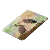 ブルー素晴らしヘロンペアデジタルアートフレキシブルマグネット マグネット (左側)