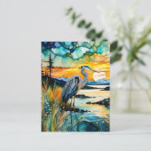 ブルー素晴らしヘロンマウンテンサンライズ ポストカード (スタンド正面)