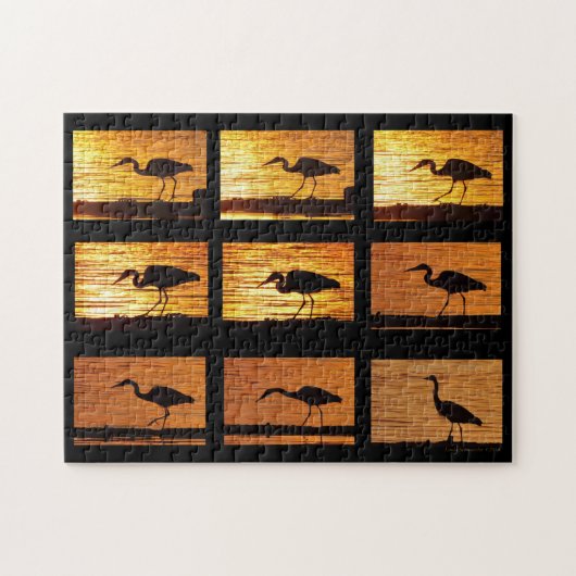 ブルー素晴らしヘロン散歩 – パズル (横)