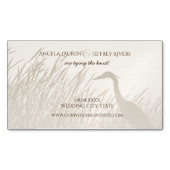 ブルー素晴らしヘロン素朴な結婚式は日付を保存 マグネット名刺 (正面)