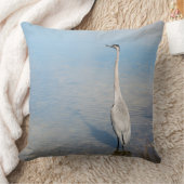 ブルー素晴らしヘロン装飾用クッション クッション (ブランケット)