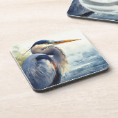 ブルー素晴らしヘロン野生生物湿地バードアート自然 コースター (左側)