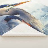 ブルー素晴らしヘロン野生生物湿地バードアート自然 シェルパブランケット (3/4)